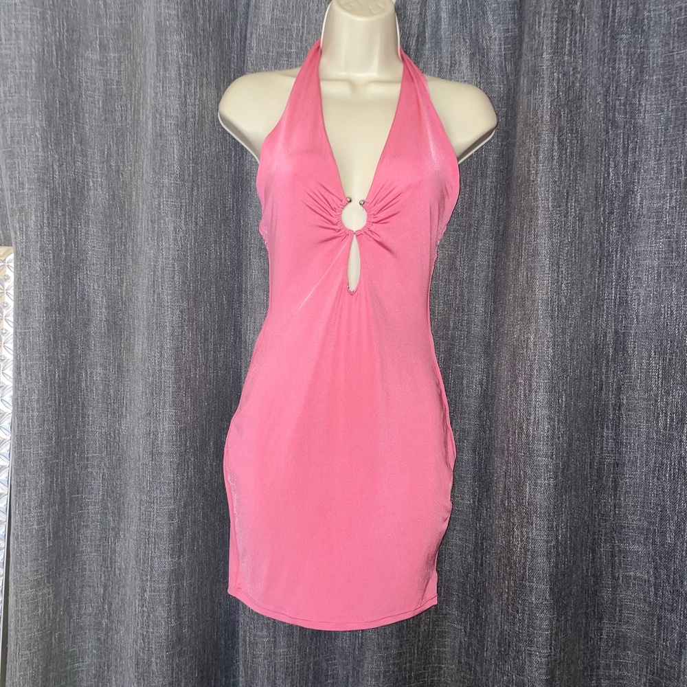 Elegant Pink Backless Dress